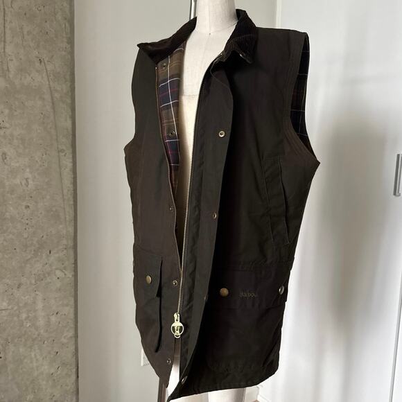 Barbour Westmorland Mens Wax Waistcoat - Olive Medium - Picture 6 of 9